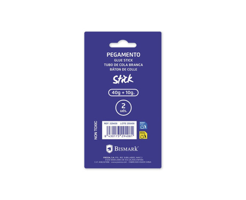 Pegamento barra 40gr + 10gr 2 unidades bismark