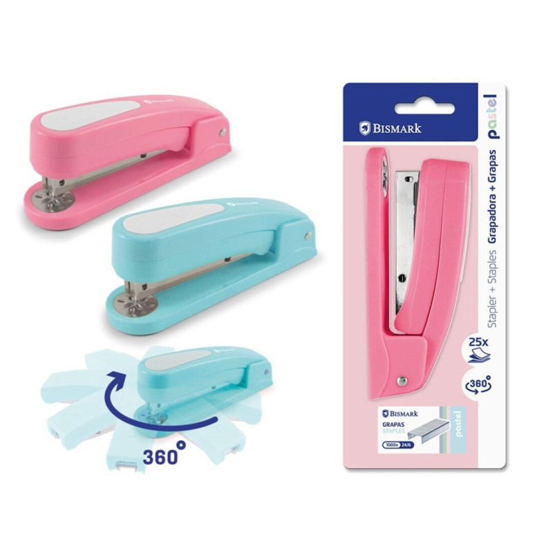 Grapadora pastel 360 25 hojas + grapas surtida