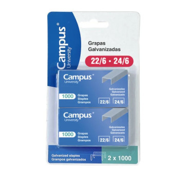 Grapas Campus 22/6-24/6 Galvanizadas Blíster 2 Cajas 1000 ud