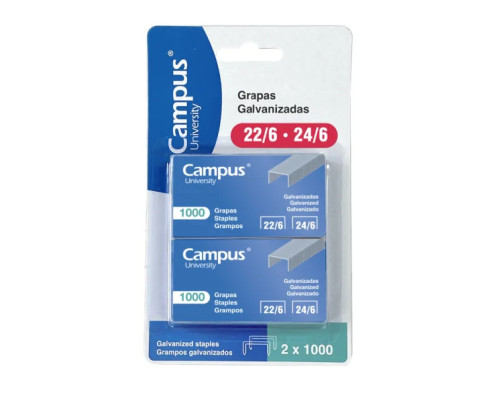 Grapas Campus 22/6-24/6 Galvanizadas Blíster 2 Cajas 1000 ud