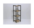 Estantería de Baño 35 x 30 x 100 cm Negro Natural Bambú Madera de Pino