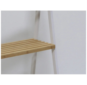 Estanteria escalera 3 estantes bambu blanco 40x30x81.5cm