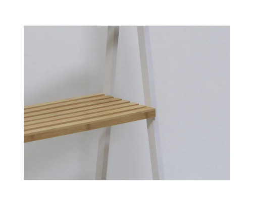 Estanteria escalera 3 estantes bambu blanco 40x30x81.5cm