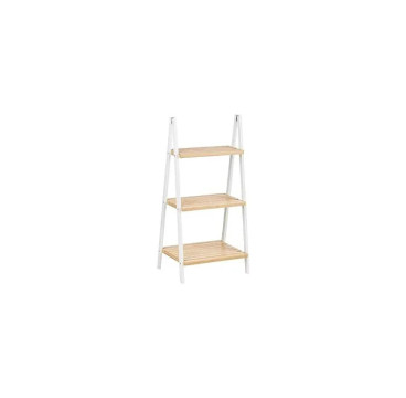 Estanteria escalera 3 estantes bambu blanco 40x30x81.5cm