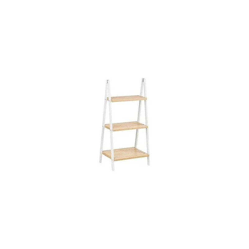 Estanteria escalera 3 estantes bambu blanco 40x30x81.5cm