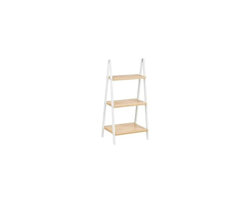 Estanteria escalera 3 estantes bambu blanco 40x30x81.5cm