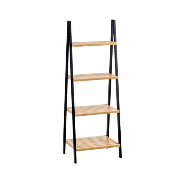 Estantería escalera negra 4 estantes 40 x 30 x 109 cm
