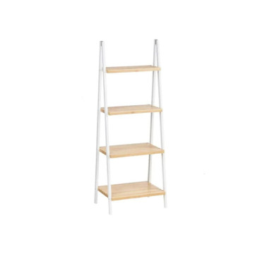 Estantería de Baño Blanco Natural Bambú Madera de Pino 40 x 109,3 x 30 cm