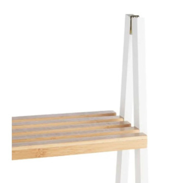 Estantería de Baño Blanco Natural Bambú Madera de Pino 40 x 109,3 x 30 cm