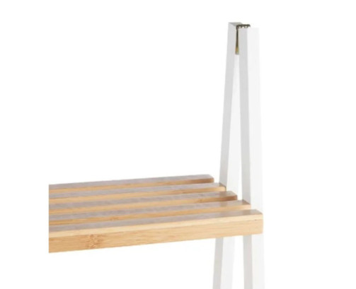 Estantería de Baño Blanco Natural Bambú Madera de Pino 40 x 109,3 x 30 cm
