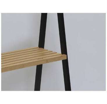 Estanteria escalera 3 estantes bambu negro 40x30x81.5cm
