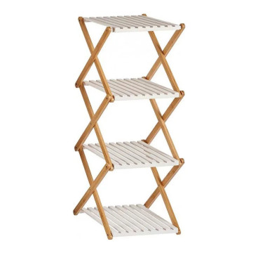 Estantería Marrón Blanco Plegable Madera (32 X 96 X 39 Cm)