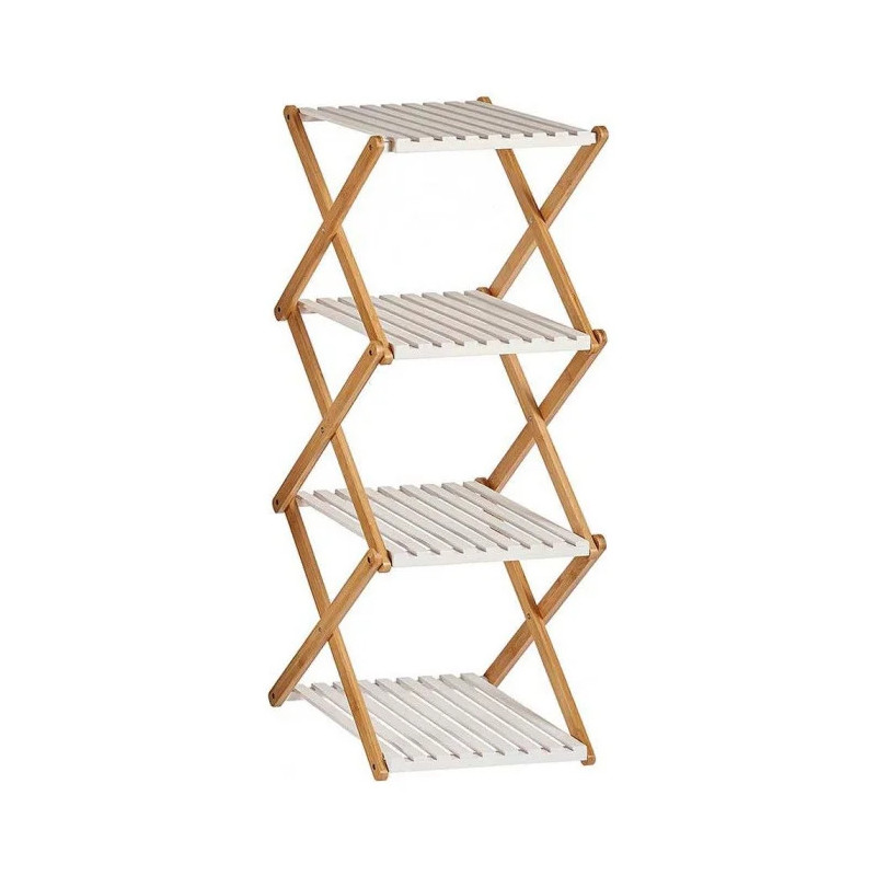 Estantería Marrón Blanco Plegable Madera (32 X 96 X 39 Cm)