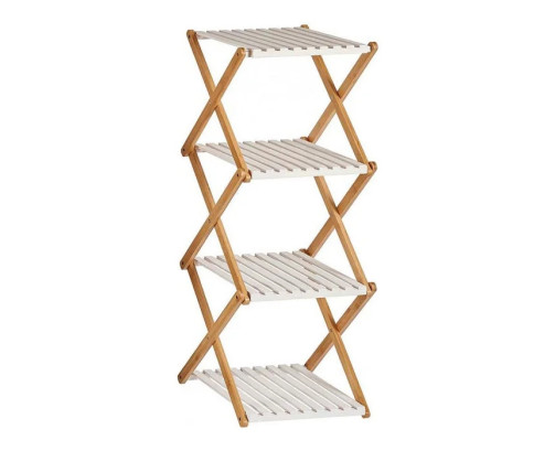Estantería Marrón Blanco Plegable Madera (32 X 96 X 39 Cm)