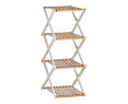 Estantería 4 Estantes Marrón Blanco Plegable Madera (32 x 96 x 39 cm)