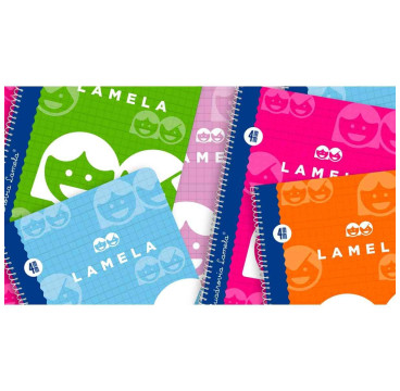 Cuaderno Espiral Lamela Tamaño Folio cuadrovía 4mm 80 hojas Tapa Blanda