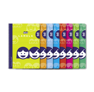 Cuaderno Espiral Lamela Tamaño Folio cuadrovía 3mm 80 hojas Tapa Blanda