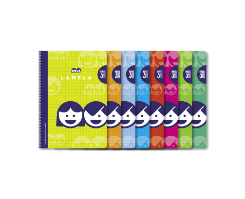 Cuaderno Espiral Lamela Tamaño Folio cuadrovía 3mm 80 hojas Tapa Blanda