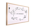 Pizarra blanca 40x30 -60x90 cm con rotulador y borrador No magnetica, marco de madera