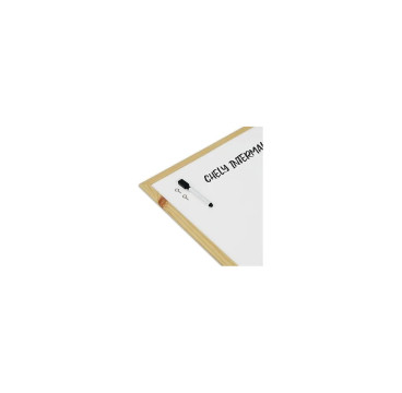 Pizarra blanca 40x30 -60x90 cm con rotulador y borrador No magnetica, marco de madera
