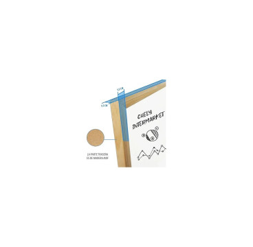 Pizarra blanca 40x30 -60x90 cm con rotulador y borrador No magnetica, marco de madera