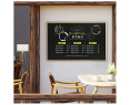 Pizarra Negra 40x30 - 90x60cm de pared hecho con madera, Equipado con tizas y borrador