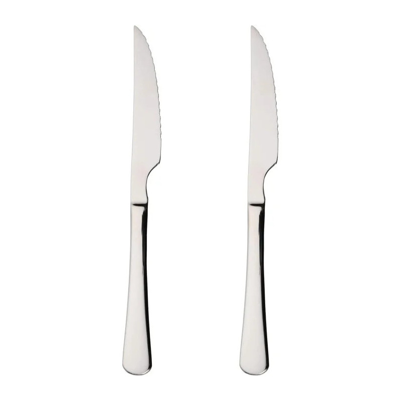 2 Cuchillos de Carne Acero Inoxidable 23x2,05 cm