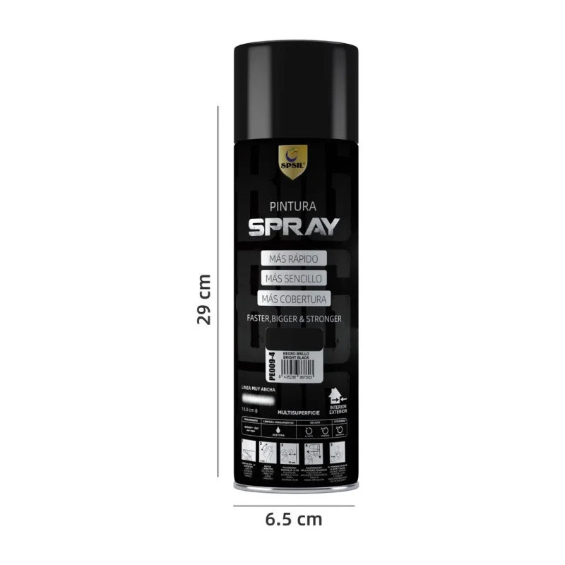 Pintura Spray 600ml -(Color BLANCO ，NEGRO,GRIS ) Adecuado Metal Madera Y Plástico - (Paquete De 1)