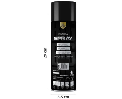 Pintura Spray 600ml -(Color BLANCO ，NEGRO,GRIS ) Adecuado Metal Madera Y Plástico - (Paquete De 1)