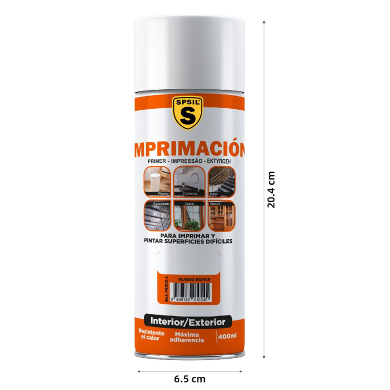Pintura Spray Imprimación Transparente / Blanco / Gris /Negro 400 ML