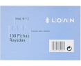 Loan Número 3 -10x15cm Fichas rayadas, 100 unidades