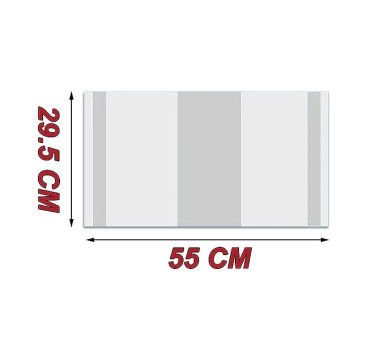 Forro de Libros 29,5x55 cm Autoadhesivo y Ajustable Transparente Adhesivo en los dos Extremo - Pack de 5 Unidades