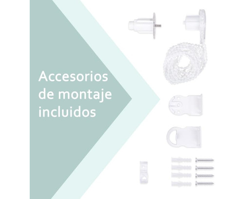 Estor Enrollable Opaco,Blanco y Gris( 60,80,100,120,150 X 180 CM)Blackout, Fácil de Instalar