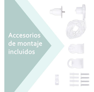Estor Enrollable Opaco,Blanco y Gris( 60,80,100,120,150 X 180 CM)Blackout, Fácil de Instalar