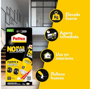 Pattex No Más Clavos 100G  Original, adhesivo de montaje resistente
