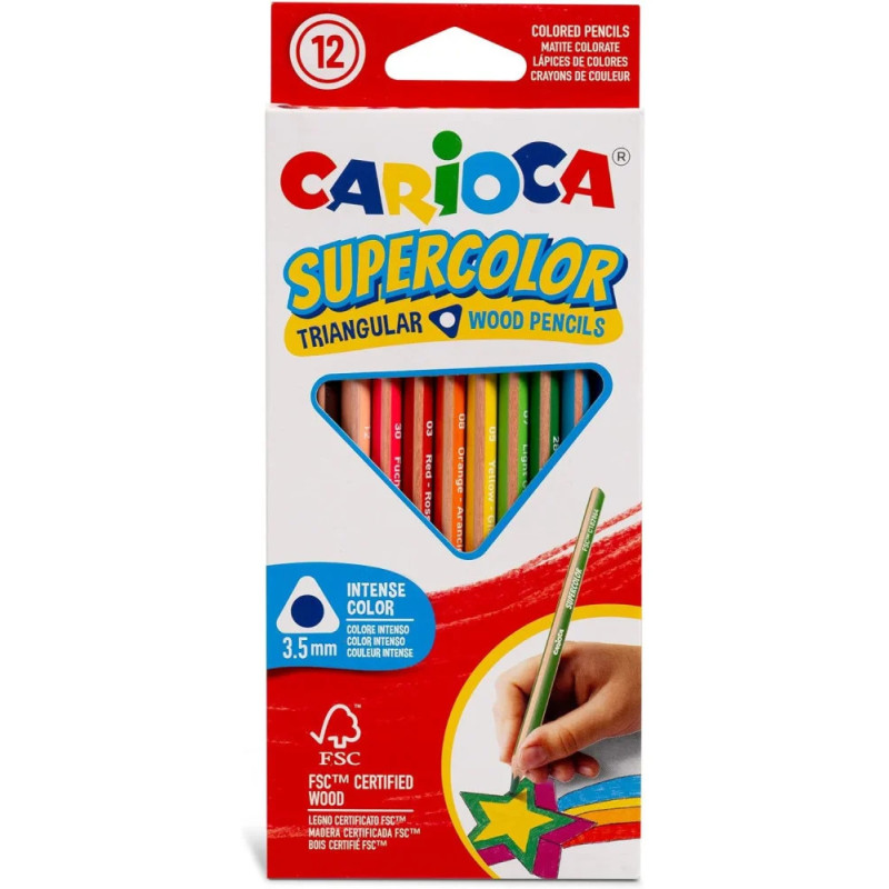 Carioca Supercolor Triang. Pencils 12pcs