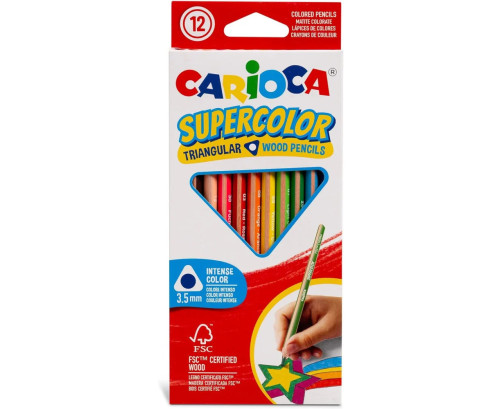 Carioca Supercolor Triang. Pencils 12pcs