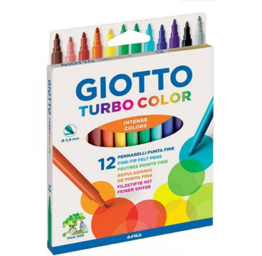 Rotuladores 12 colores Turbo Color Giotto
