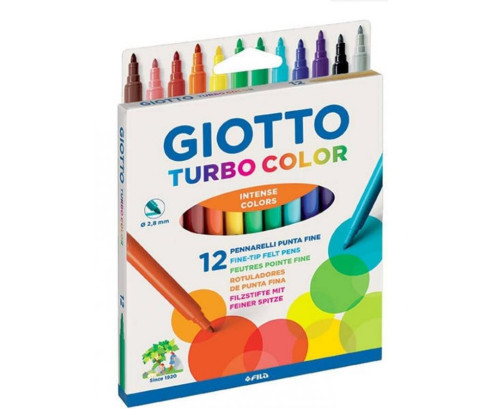 Rotuladores 12 colores Turbo Color Giotto