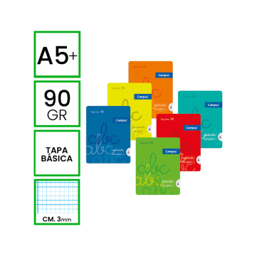 campus libreta a5+ pauta via 3mm grapada 48h 90gr