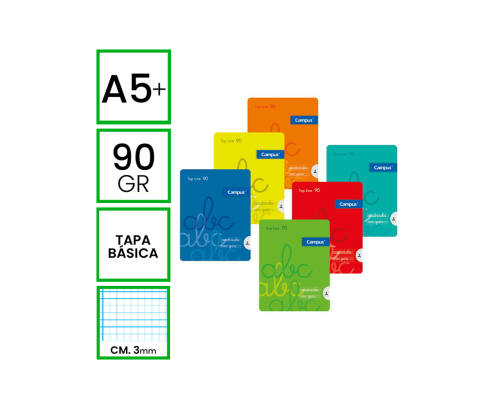 campus libreta a5+ pauta via 3mm grapada 48h 90gr