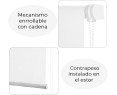 Estor Enrollable translúcido Liso (60-80-90-100-120-135-150x180 cm, Blanco)
