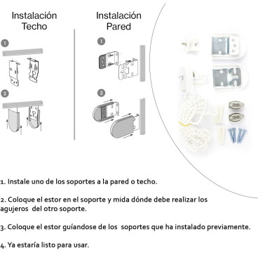 Estor Enrollable translúcido Liso (60-80-90-100-120-135-150x180 cm, Blanco)