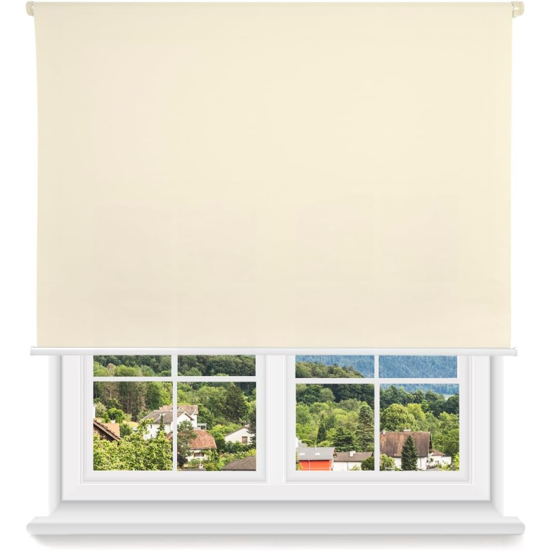 Estor Enrollable translúcido Liso (60-80-90-100-120-135-150x180 cm, Beige )