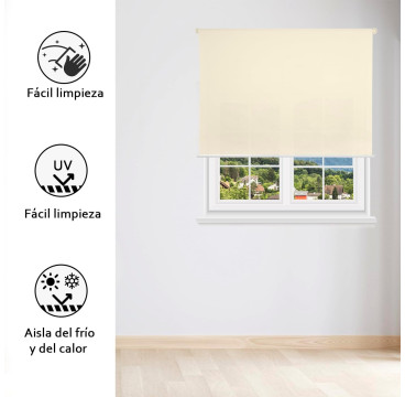 Estor Enrollable translúcido Liso (60-80-90-100-120-135-150x180 cm, Beige )