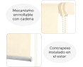 Estor Enrollable translúcido Liso (60-80-90-100-120-135-150x180 cm, Beige )