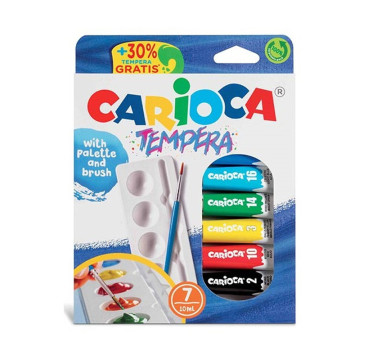 Carioca Temperas Tubo 10 ml. con Pincel y Paleta de Carioca