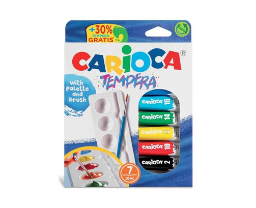 Carioca Temperas Tubo 10 ml. con Pincel y Paleta de Carioca