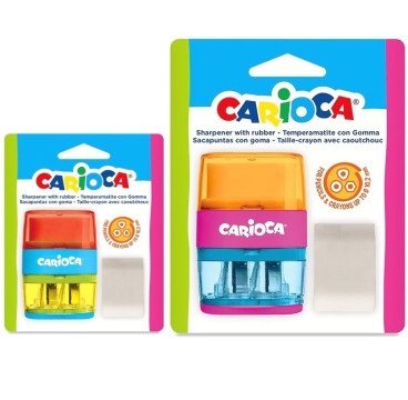 Carioca Sacapuntas con Goma de Borrar| Colores Surtidos