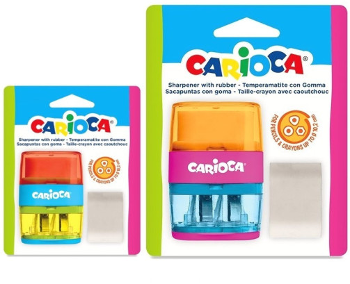 Carioca Sacapuntas con Goma de Borrar| Colores Surtidos